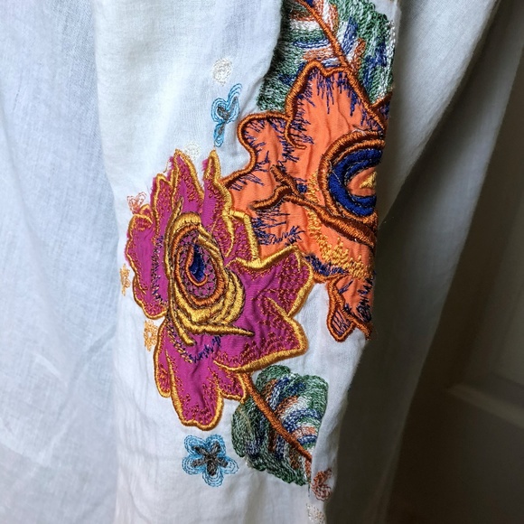 Lucky Brand Sheer Emboidered Long Sleeve Blouse - Picture 4 of 6